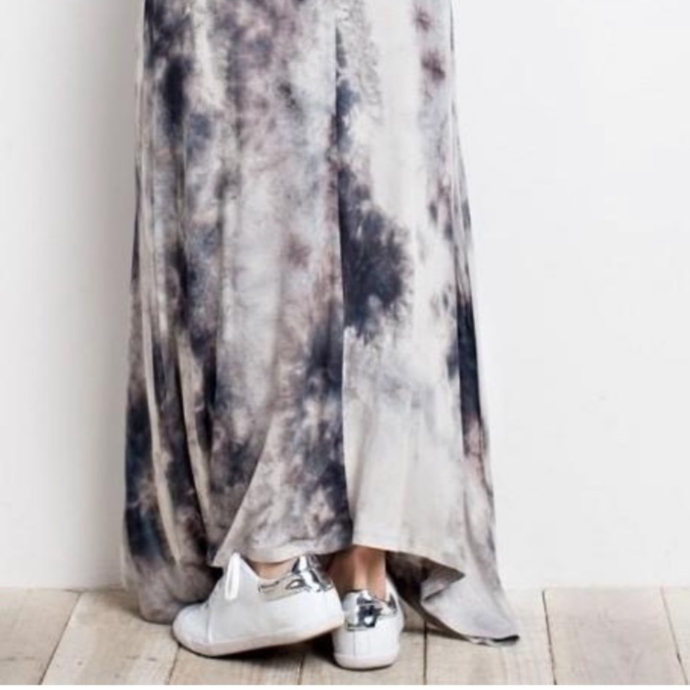Crochet Back Tie Dye Maxi Knit Dress - Ash - Picture 7 of 8